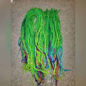 Hand dyed wool dreadlocks